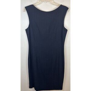 LOUBEN Navy Sheath Dress Women 10 Sleeveless Knee Length Vintage Work Business